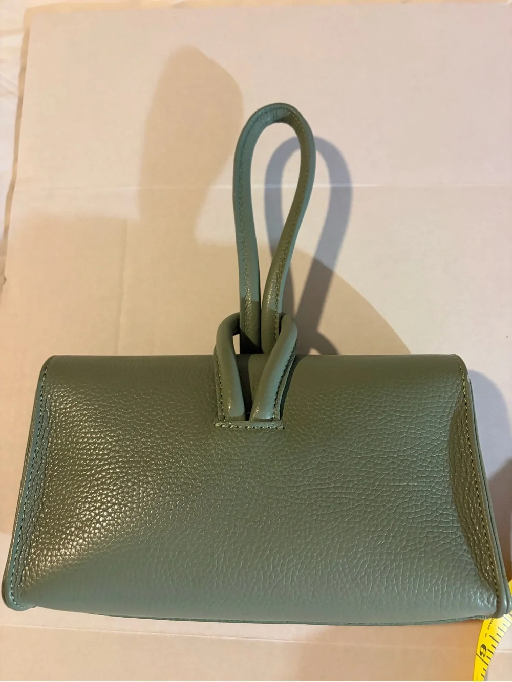 Borse in Pelle Sage Green ITALY Leather Knot Wristlet Clutch Crossbody NWOT